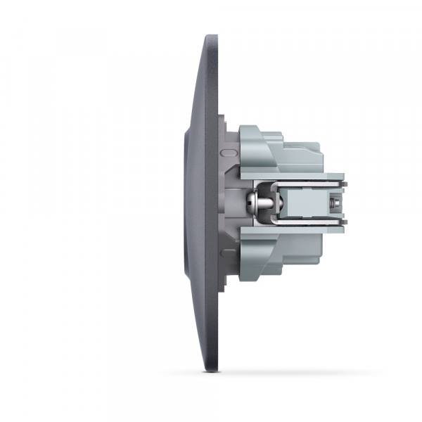 Розетка із заземленням Videx Binera IP20 чорний графіт VF-BNSK1G-BG