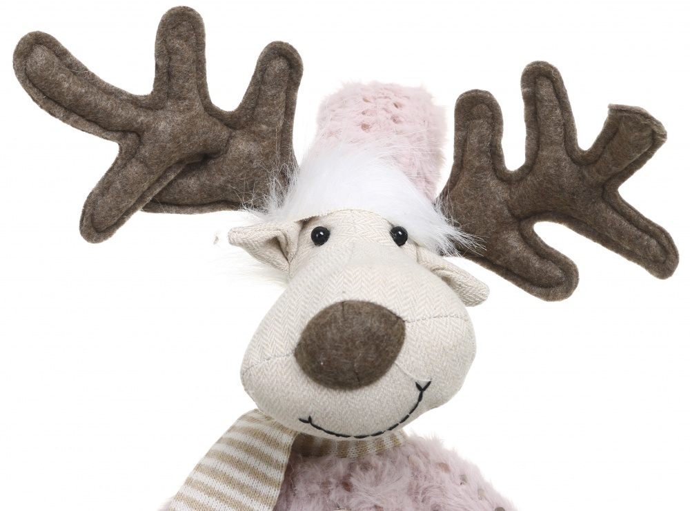 Декорація новорічна лось стоячий пудра 24х44 см LF2241024