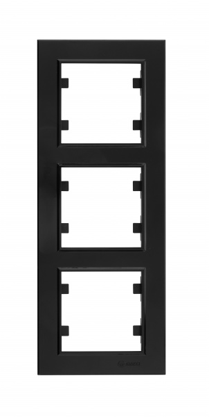 Рамка тримісна Makel Karea вертикальна чорний глянець 56111708