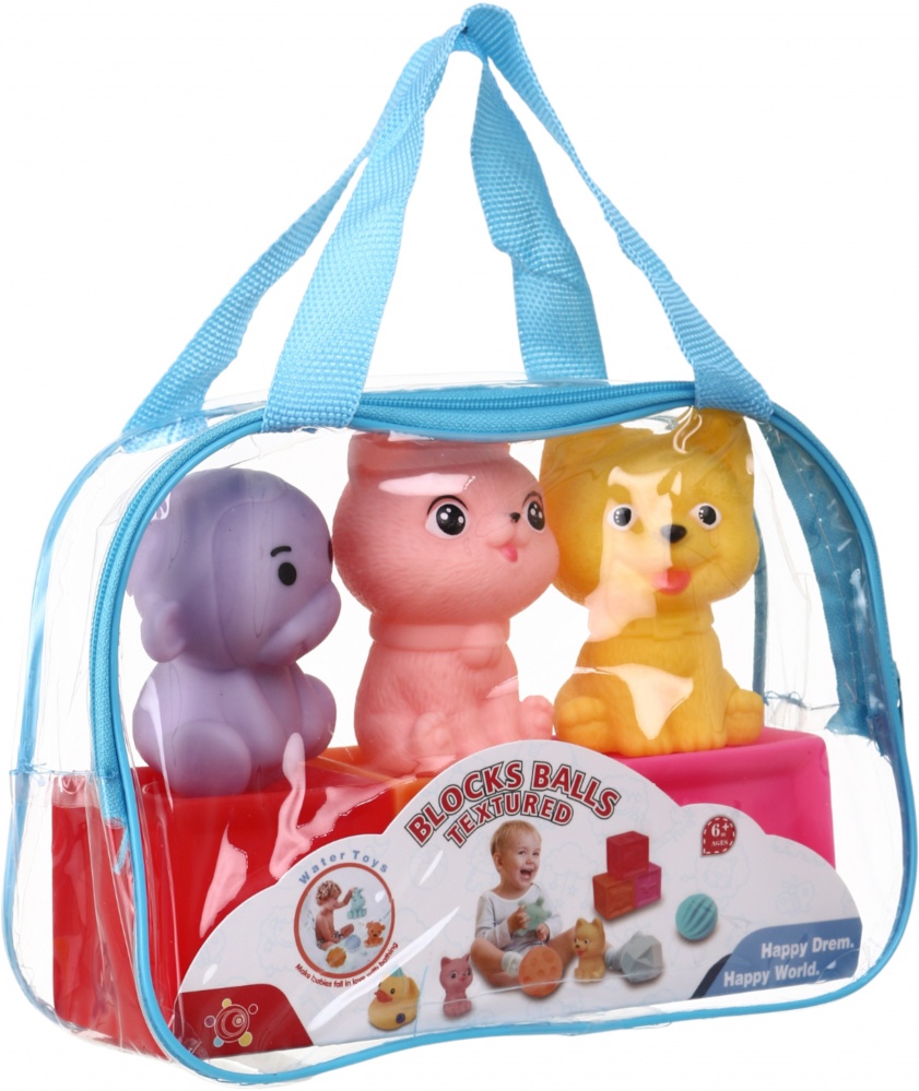 Набір іграшок для купання Jia Cheng кубики/фігурки текстурні барвисті 6 шт. OTG0975522