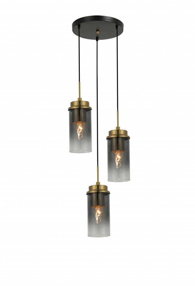 Підвіс Sensio Bresta 3x40 Вт E14 чорний/мідний LS-74662/3PB-E1440W