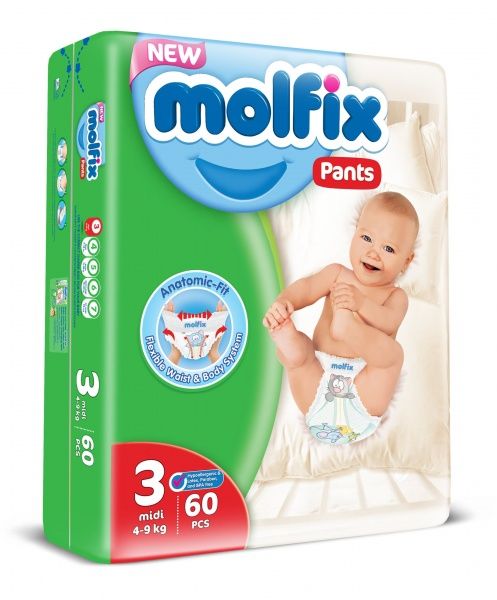 Подгузники-трусики Molfix детские 3 (4-9 кг), 60 шт.