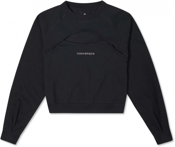 Футболка Converse Twisted Knits Cut Out Top 10022960-001 р.XS черный