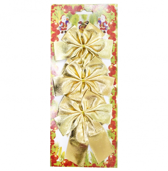Бантики 3860226 уп.3 шт 26,5 см 0,12 м золотий 