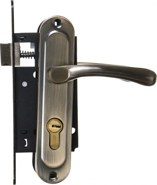 Замок врезной с ручками Bruno PZ 55 мм античная латунь