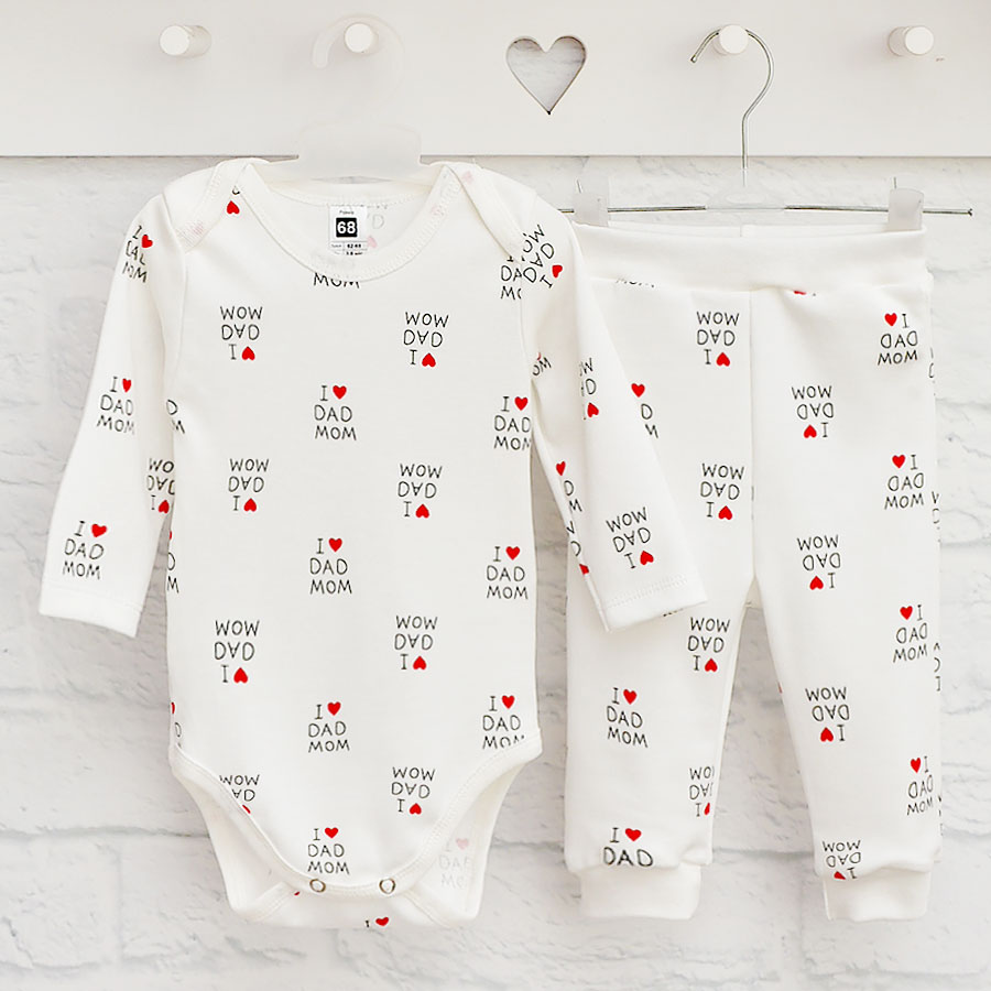 Комплект Blanka Люблю папу и маму белый р.74-80 110788