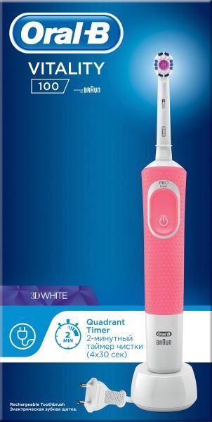 Электрическая зубная щетка Oral-B Vitality D100 Pro White Pink