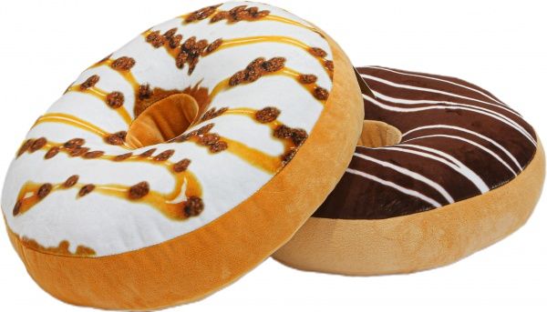 Подушка декоративная Пончик 36x36 см шоколадный Анна 