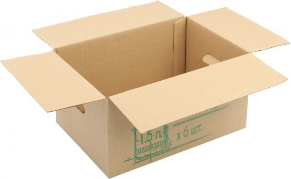 Гофроящик  для 6 банок 1,5 л с комплектом перегородок 365x245x200 мм