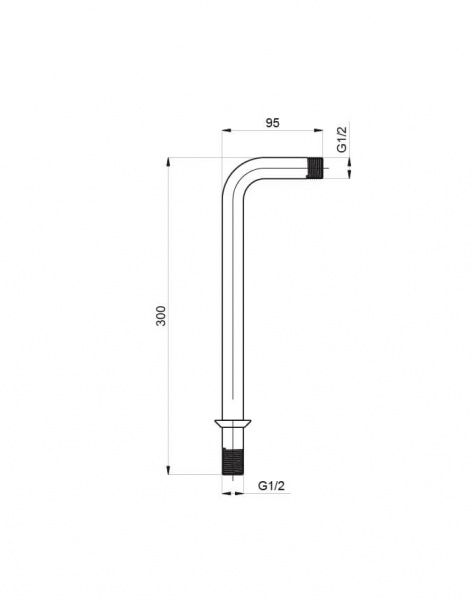 Тримач для душу Rubineta ELBOW 30 см