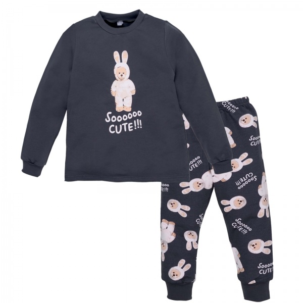 Пижама детская для девочек Татошка р.158 серый с рисунком 0102302зая 