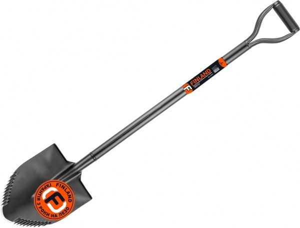Лопата штикова суцільна Finland із зубцями 120 см (1545F)