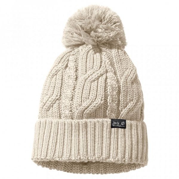 Шапка Jack Wolfskin STORMLOCK POMPOM BEANIE 1905091-5045 OS бежевый