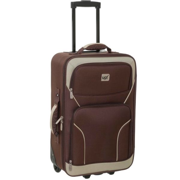 Валіза Underprice 1021NC коричнева з бежевою смужкою 51х35х17 см
