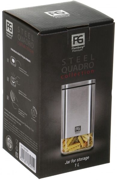 Емкость для хранения Steel Quadro 1 л Flamberg Premium