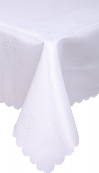 Скатерть Dertsiz прямоугольная 110x160 см белый Karna 