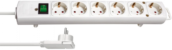 Подовжувач побутовий Brennenstuhl з плоскою вилкою Comfort-Line із заземленням 6 гн. білий 2 м 1153320100 