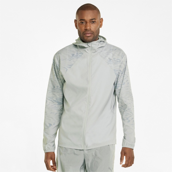 Ветровка Puma RUN GRAPHIC HOODED JACKET M 52140519 р.2XL серый