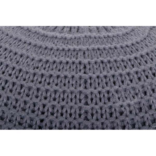 Пуф Бонди вязанный 40x28 см серый 