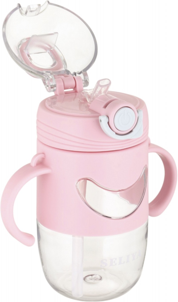 Пляшка для води SELIYA 420 мл з соломинкою та ремінцем колір в асортименті