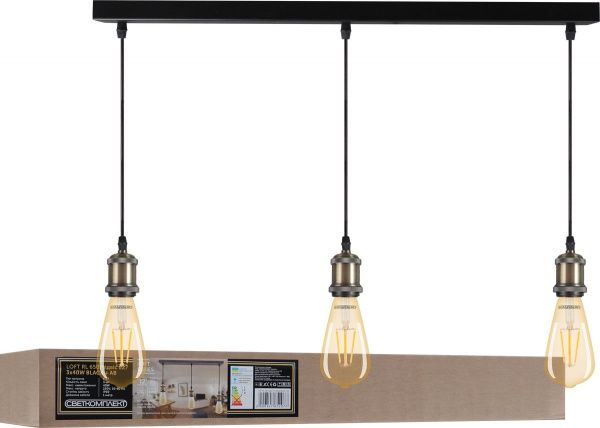 Подвес Светкомплект Loft RL 650 3x40 Вт E27 бронза/черный 