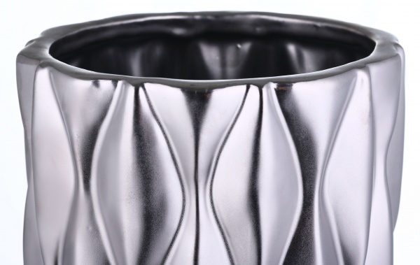 Ваза Knit 12,5х12,5х29 см металлик