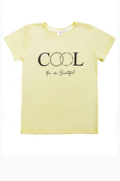 Футболка для дівчинки Luna Kids з принтом Cool р.158 ваніль 