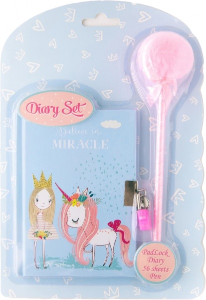 Блокнот на замочке + ручка-пушок Чудо BP64-212033 Malevaro