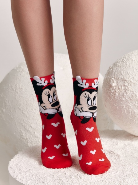 Шкарпетки жіночі Conte CE NEW YEAR DISNEY 21С р.23-25 червоний