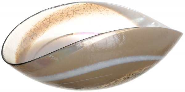 Фруктовница Yalos Murano TANGO 15 см золотая с перламутровым эффектом 