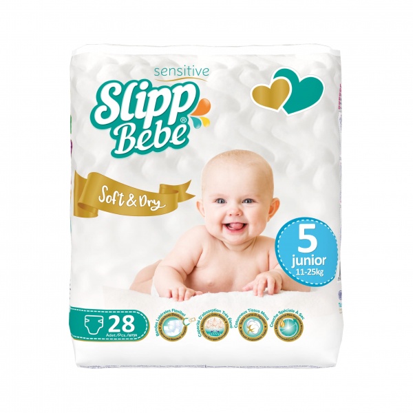 Подгузники Slipp Bebe Soft and Dry 5 (11-25 кг) 28 шт