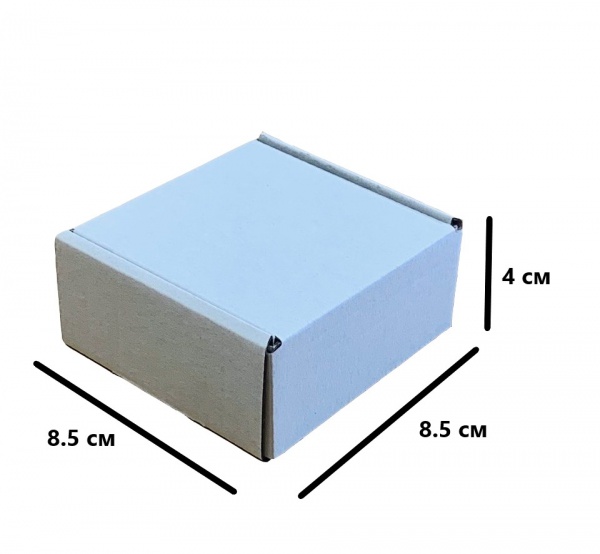 Гофроящик самосборный Т22 белый 85x85x40 мм