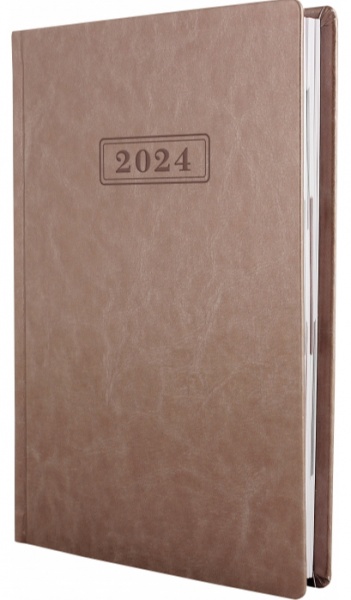 Дневник датированный бежевый металлик Optima Nebraska A5 2024
