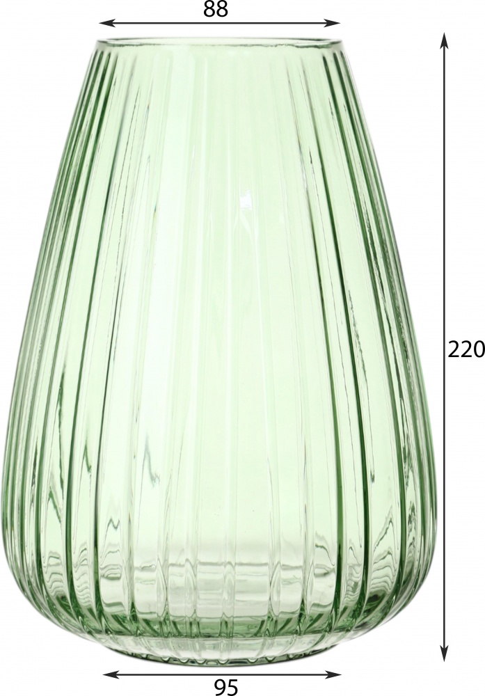 Ваза скляна Sensio Drops 22,5 см зелена JY-913DFX01A