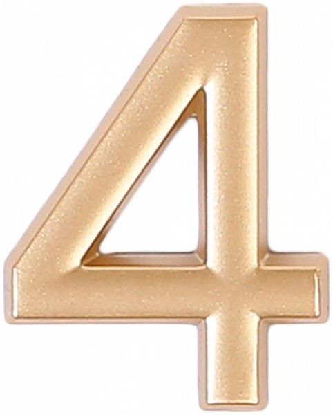 Цифра 4 пластик матовое золото 40 мм Larvij LNP4 MG #4