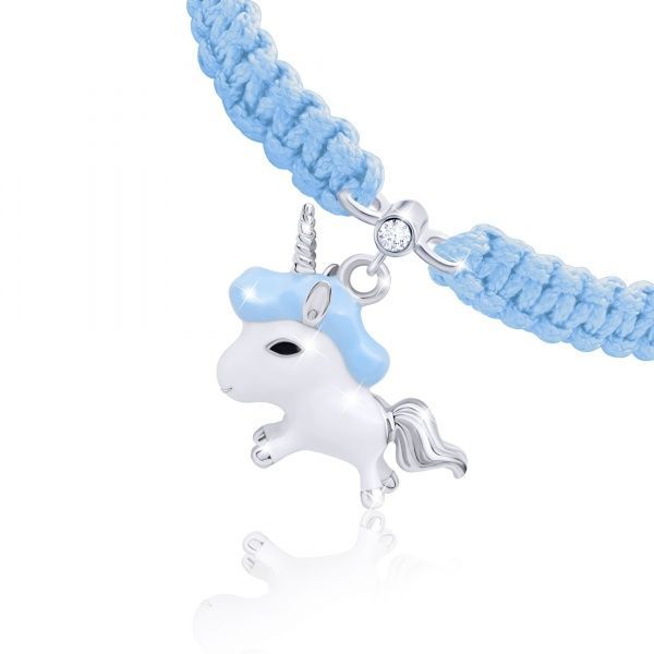 Браслет плетеный UMa&UMi Единорог голубой