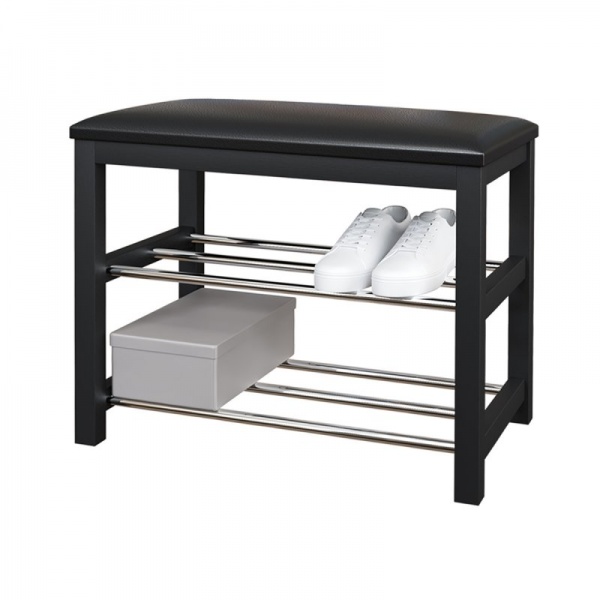 Банкетка Новита 645х485х305 мм черный / серебряный 