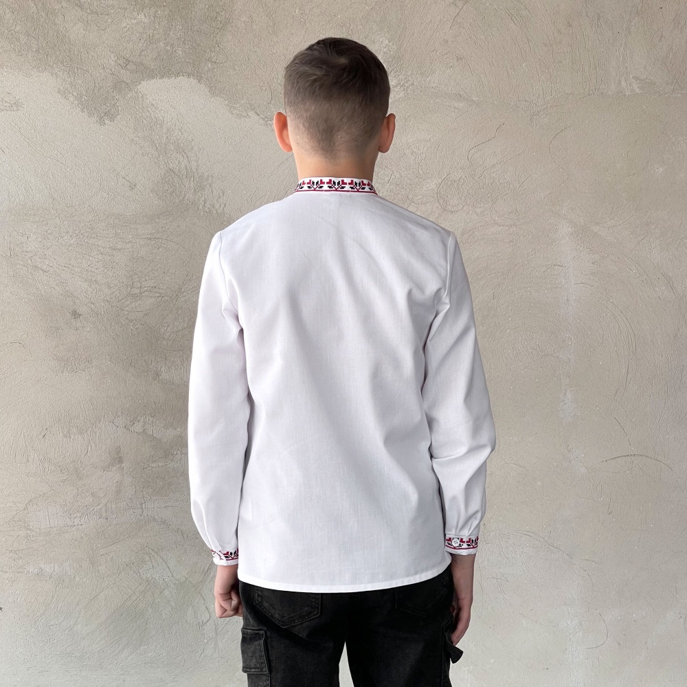 Вышиванка для мальчиков Эдельвика р.110 белый 164-25/09