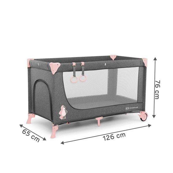 Манеж-ліжко Kinderkraft Joy рожевий KKLJOYPNK00000
