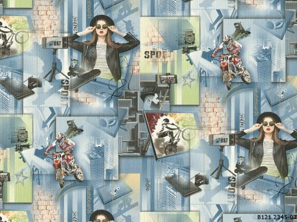 Обои виниловые на флизелиновой основе Elegance collection Модница 2345-03 1,06x10,05 м 