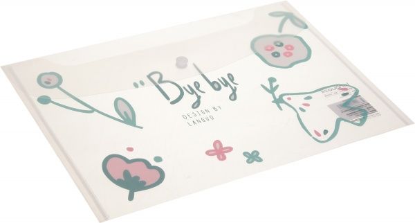 Папка-конверт Рисунки цветов белые