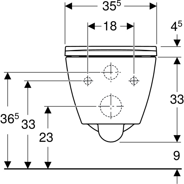 Унитаз подвесной Geberit Smyle Square Rimfree с сиденьем