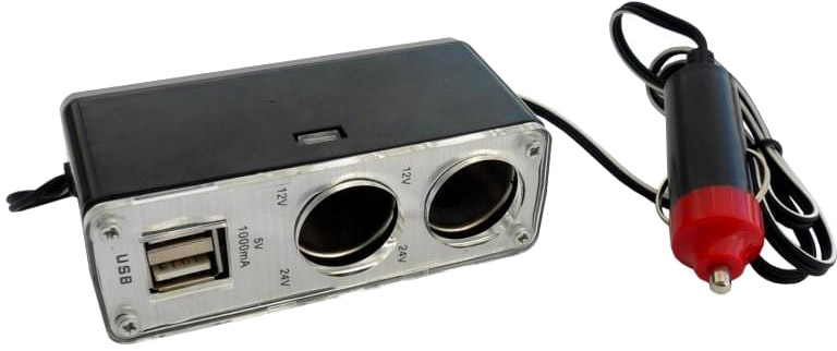 Двойник для гнезда прикуривателя CarCommerce 12В + 2 USB