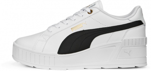 Кроссовки Puma KARMEN WEDGE PUMA WHITE-PUMA BLACK-GOLD 39098502 р.40 белый