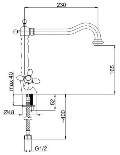 Змішувач для кухні Rubineta Venezia-33 Cross V8L096