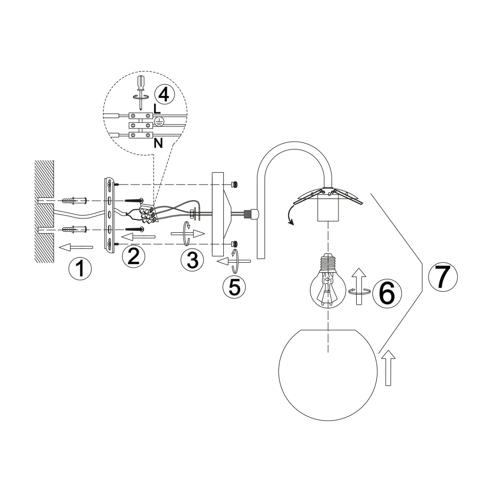 Бра Miorro Centro металл/стекло 1x40 Вт E27 хром 51-311-037