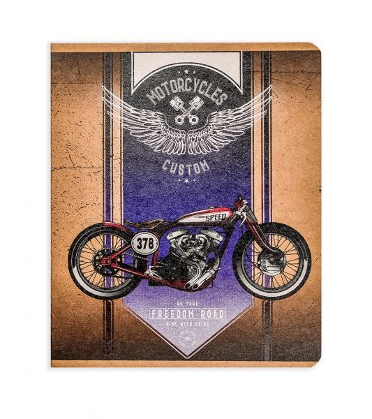 Комплект тетрадей Мотоциклы 48 листов в клетку крафт 10 шт. Поділля