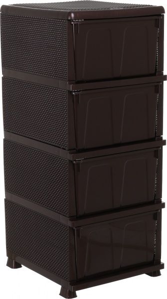 Комод пластиковая OZ-ER K013 на 4 ящика коричневый 894x368x431 мм