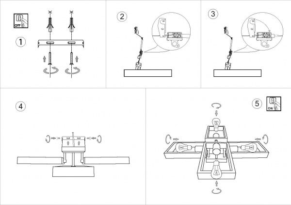 Люстра стельова Геотон НПБ 02-4х60-912 ДС 6422/4 4x60 Вт E27 бук світлий/білий 48800 