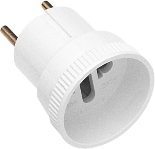 Переходник Makel без заземления 1 гн. белый 10009